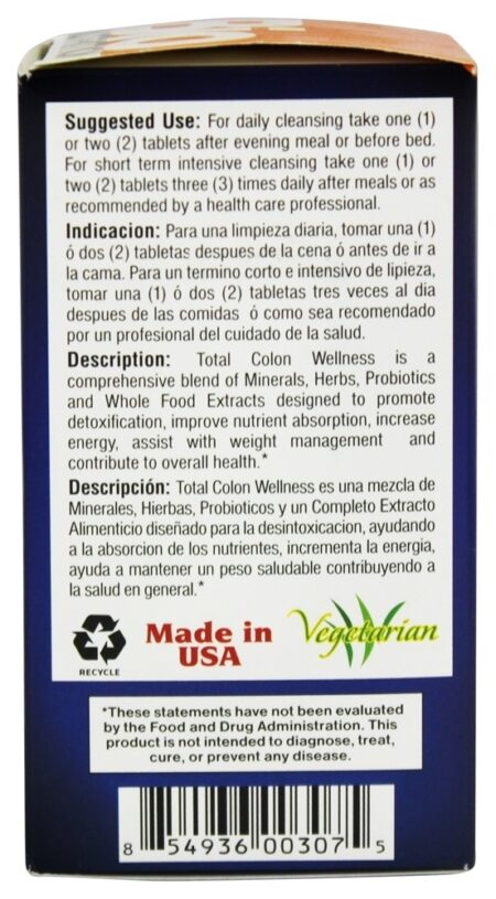 Bem-estar total do cólon - 60 Tablets Bio Nutrition - Image 3