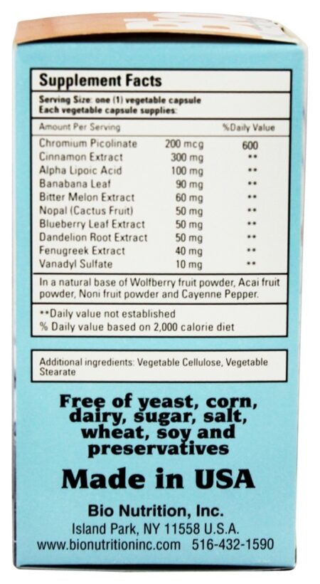 Blood Sugar Wellness Para Manutenção de Glicose - Cápsulas vegetarianas 60 Bio Nutrition - Image 2