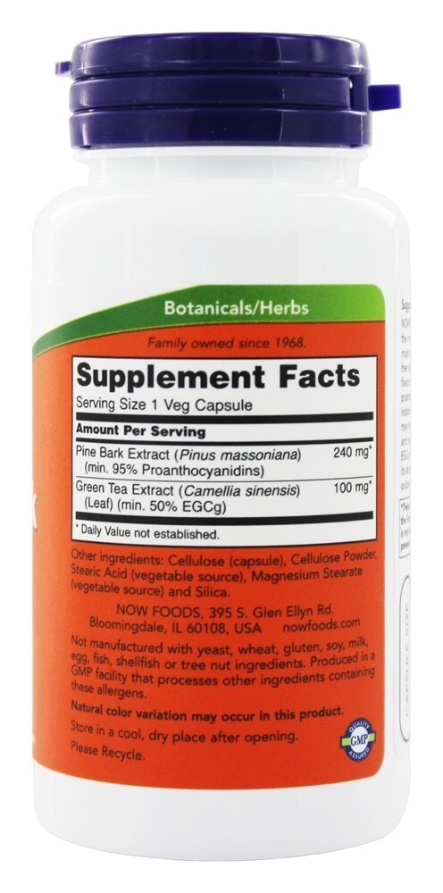 Extrato de casca de pinheiro 240 mg. - Cápsulas vegetarianas 90 NOW Foods - Imagem 2