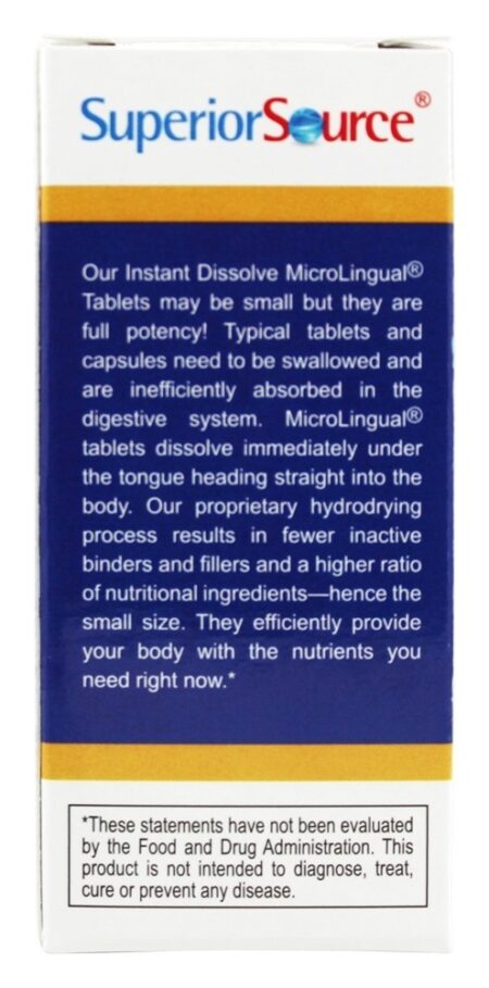 Lozenjets de zinco Instant Dissolve - 60 Tablets Superior Source - Image 3