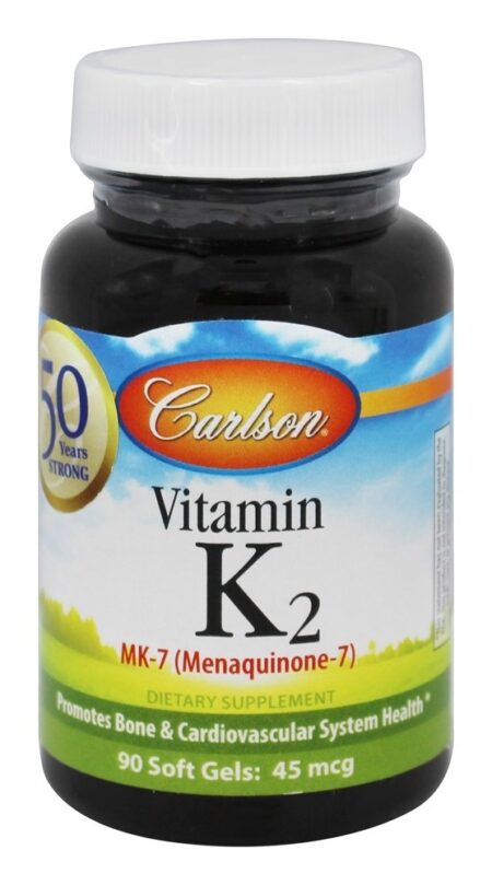 Vitamina K2 MK7 Menaquinona 7 45 mcg. - 90 Softgels Carlson Labs