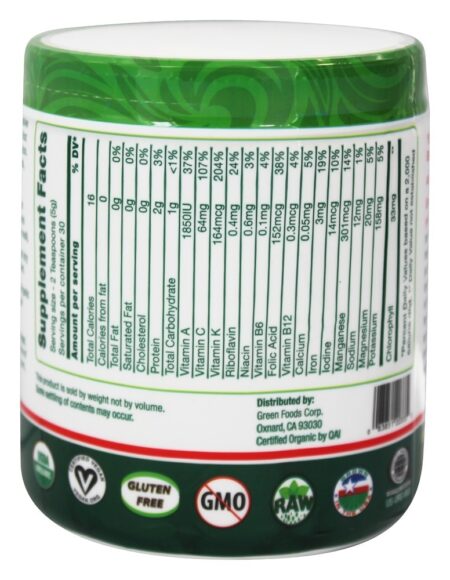 Grama de trigo tiros orgânicos e crus - 5.3 oz. Green Foods - Image 2