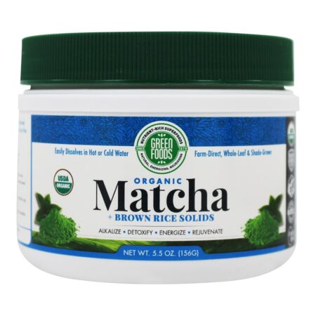 Chá Matcha Orgânico Chá Verde + Sólidos de Arroz Integral - 5.5 oz. Green Foods