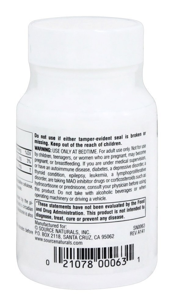 Melatonina Timed-Release 2 mg. - 120 Tablets Source Naturals - Imagem 3