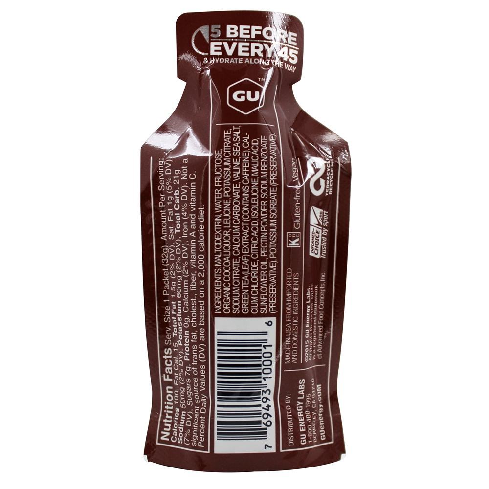Energy Gel 20mg de cafeína de chocolate indignação - 1.1 oz. GU Energy - Imagem 2
