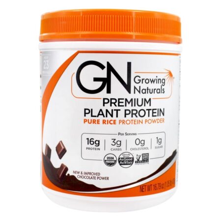 Prémio de proteína vegetal em pó Chocolate Power - 16.79 oz. Growing Naturals