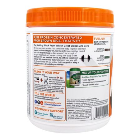 Prémio de proteína vegetal em pó Chocolate Power - 16.79 oz. Growing Naturals - Image 3