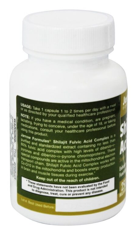 Complexo Ácido Fulvico Shilajit 250 mg. - Cápsulas vegetarianas 60 Jarrow Formulas - Image 3