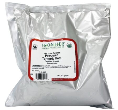 Raiz de cúrcuma em pó orgânico - 1 lb. Frontier Natural Products - Image 2