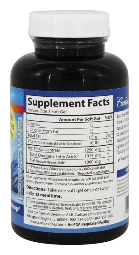 Gems Elite EPA 1000 mg. - 60 Softgels Carlson Labs - Image 2