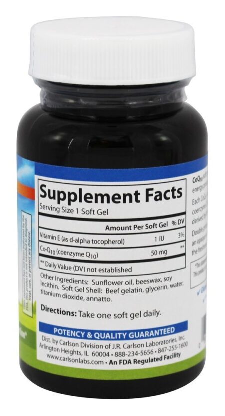 Co-Q10 50 mg. - 120 Softgels Carlson Labs - Image 2