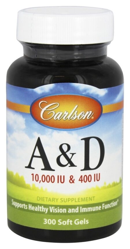 Vitamina A e D / 10.000 UI e 400 UI - 300 Softgels Carlson Labs