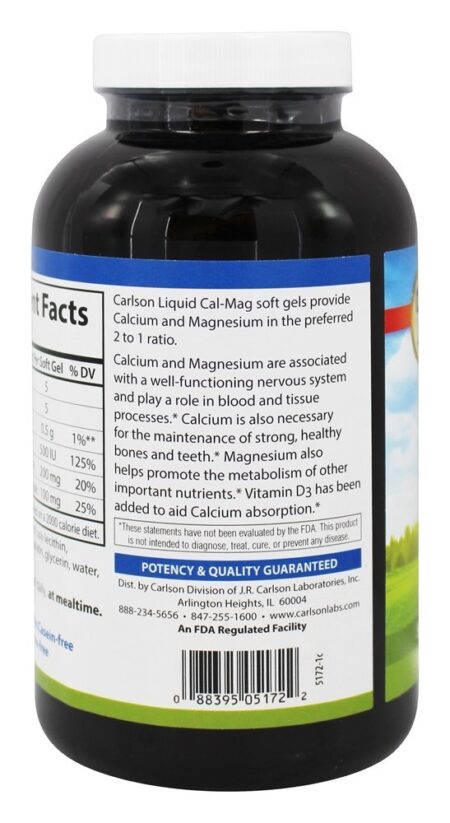 Liquid Cal-Mag - 250 Softgels Carlson Labs - Image 3