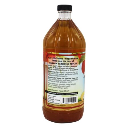 Vinagre de maçã crua orgânica com mãe - 32 fl. oz. Dynamic Health - Image 3