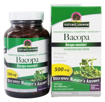 Bacopa Padronizada 500 mg. - Cápsulas vegetarianas 90 Nature's Answer