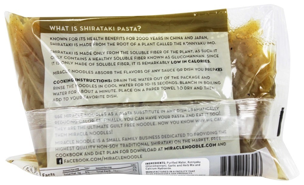 Shirataki Pasta Alho e Ervas - 7 oz. Miracle Noodle - Imagem 2