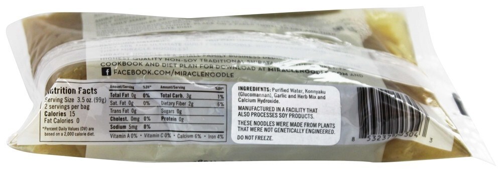 Shirataki Pasta Alho e Ervas - 7 oz. Miracle Noodle - Imagem 3