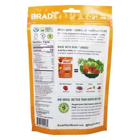 Veggie Chips Cheddar - 3 oz. Brad's Raw Foods - Image 2