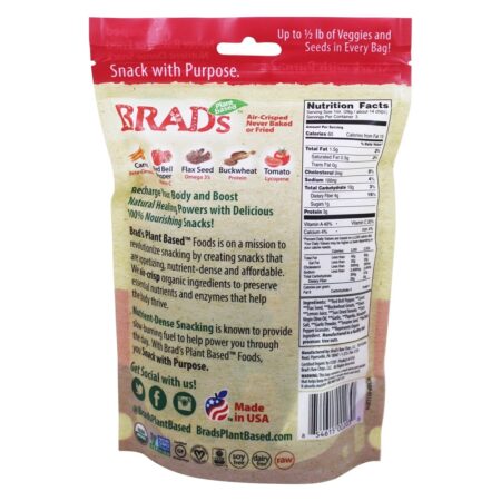 Chips Vegano Pimentão Vermelho - 3 oz. Brad's Raw Foods - Image 2