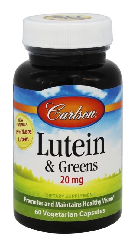 Luteína e Verdes 20 mg. - 60 Cápsulas anteriormente luteína 15 mg + Couve Carlson Labs