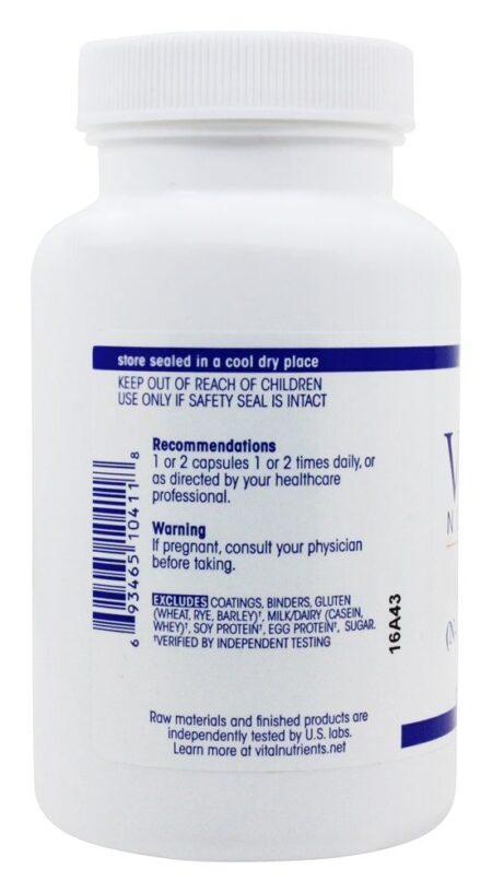 NAC N-acetil-l-cisteína 600 mg. - Cápsulas 100 Vital Nutrients - Image 3