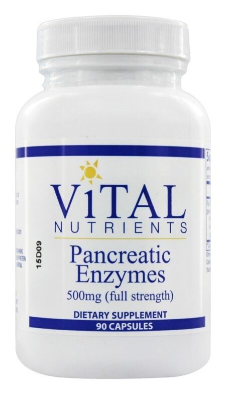 As enzimas pancreáticas força total 500 mg. - Cápsulas 90 Vital Nutrients