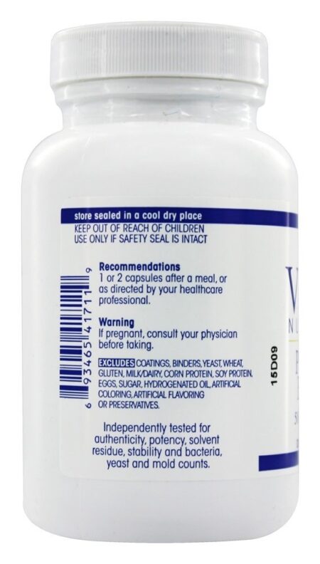 As enzimas pancreáticas força total 500 mg. - Cápsulas 90 Vital Nutrients - Image 3