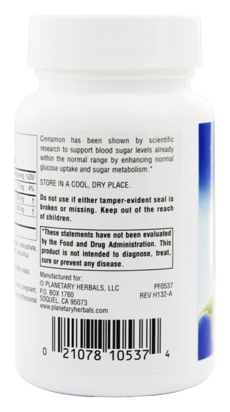 Extrato de canela completo Spectrum 200 mg. - 120 Tablets Planetary Herbals - Image 3