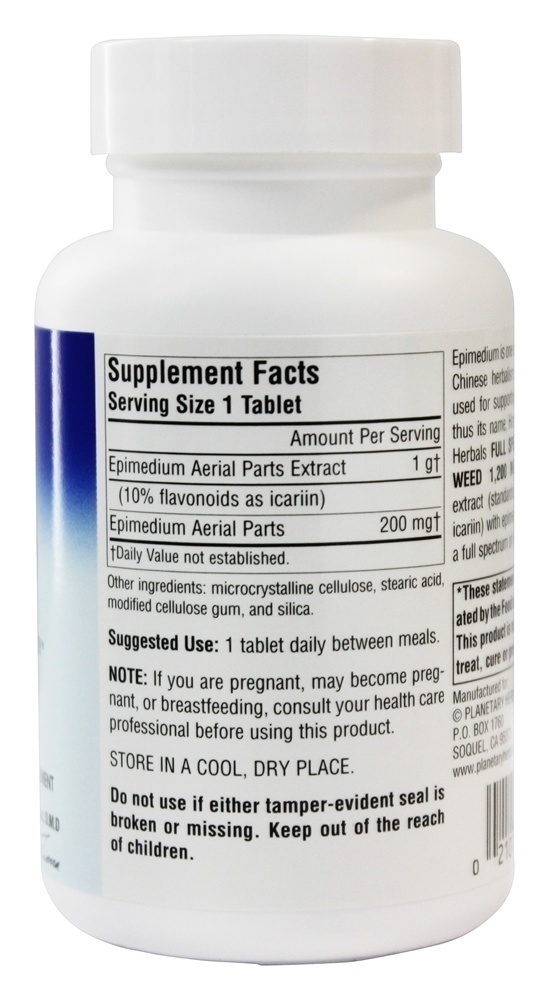 Com tesão Cabra Erva daninha Completo Spectrum Dobrar Potência 1200 mg. - 60 Tablets Planetary Herbals - Imagem 2