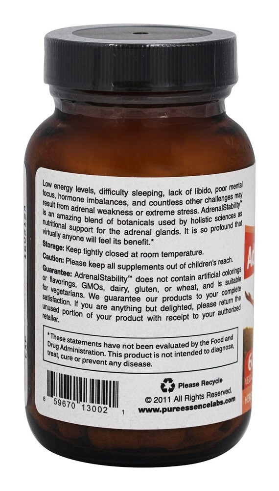 AdrenalStability Para Suporte das Glândulas Adrenais - Cápsulas vegetarianas 60 Pure Essence Labs - Imagem 3