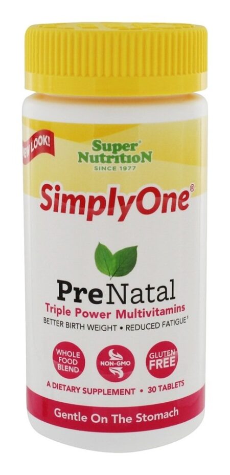 Simplesmente um multivitamínico pré-natal de potência tripla - 30 Tablets Super Nutrition