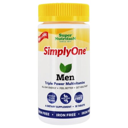 Simplesmente um multivitaminas do poder triplicar-se dos homens ferro livre - 30 Tablets Super Nutrition