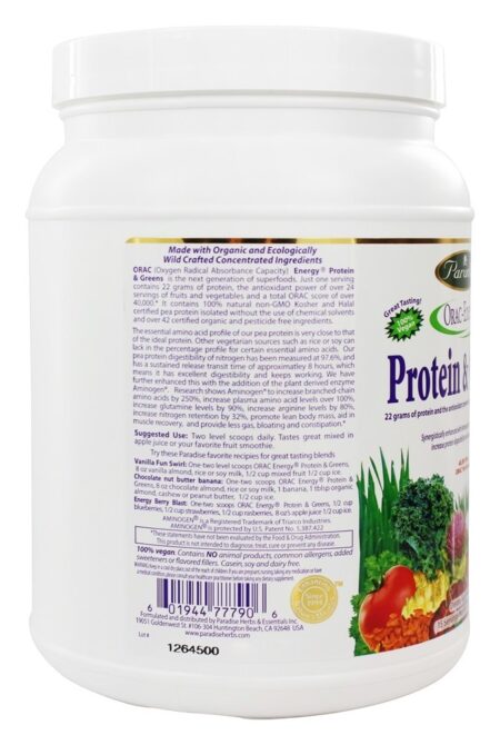 Proteínas e Verduras de Energia Orac - 16 oz. Paradise Herbs - Image 3