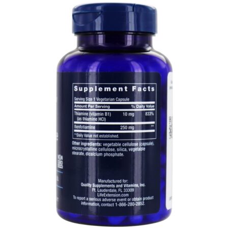 Mega Benfotiamine 250 mg. - Cápsulas vegetarianas 120 Life Extension - Image 2