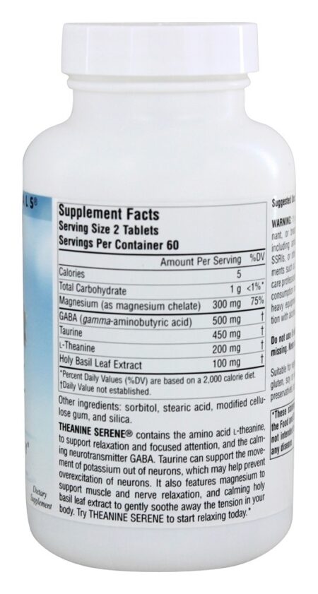 Theanine Serene - 120 Tablets Source Naturals - Image 2