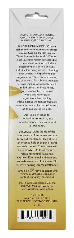 Sândalo Premium Incenso - 10 Stick (s) Triloka - Imagem 2