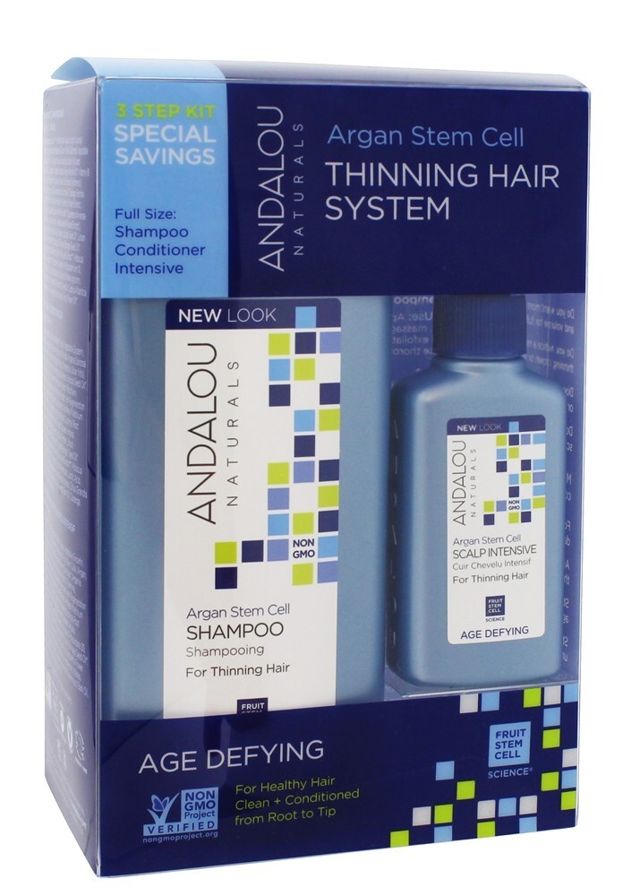 Kit de Sistema de Cabelo Emagrecedor que Desacelera a Idade das Células Estaminais - 3 Peça (s) Andalou Naturals