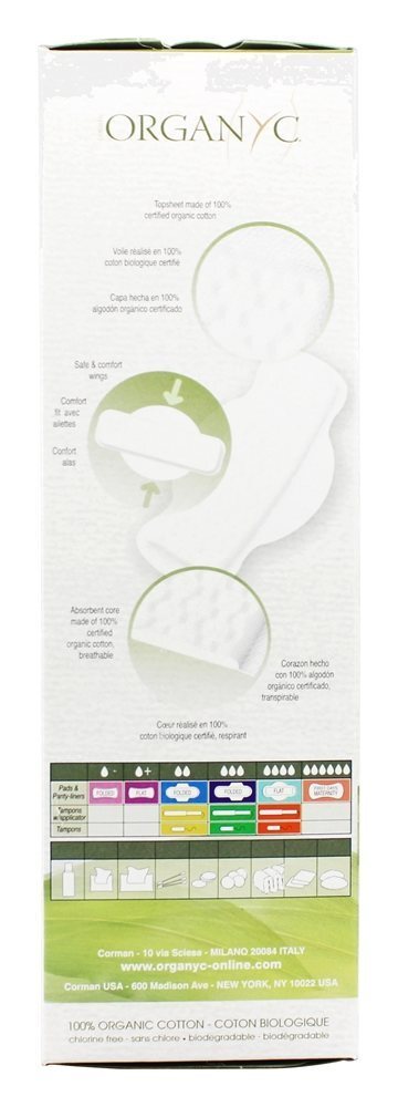 Algodão Orgânico Almofadas Menstruais com Asas Super Fluxo e Maternidade - 10 Almofadas Organyc - Imagem 3