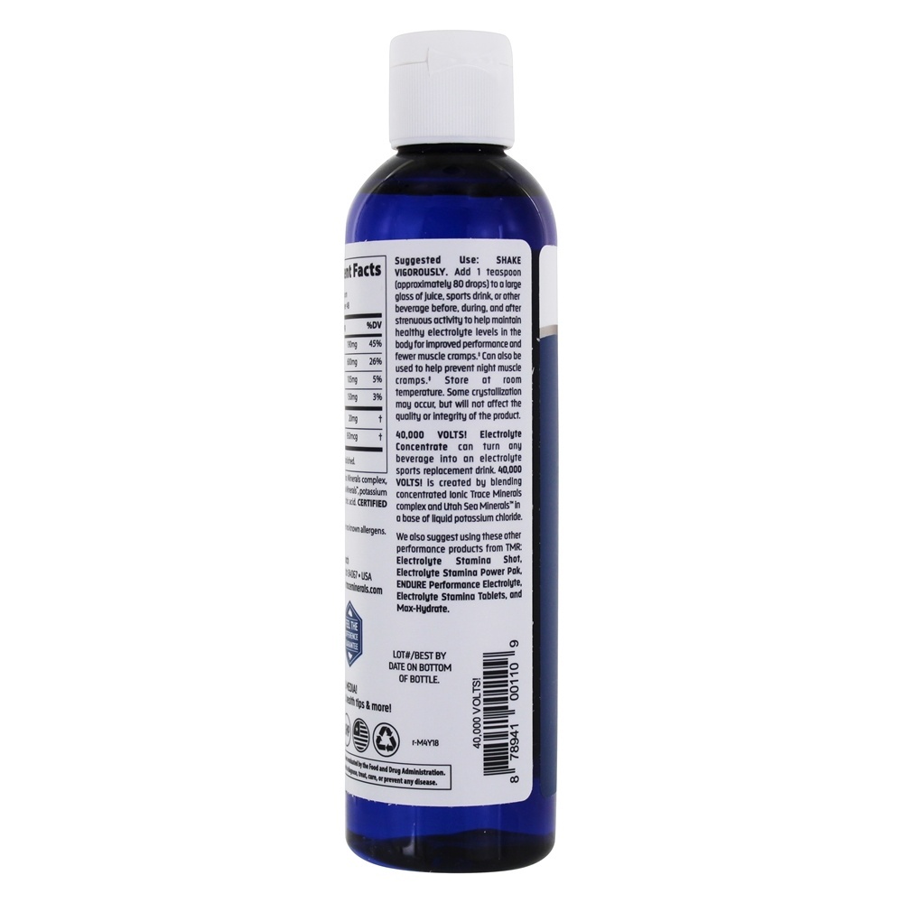 40,000 Volts! Concentrado de eletrólitos - 8 fl. oz. Trace Minerals Research - Imagem 3