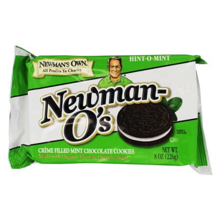 Biscoitos Recheados de Chocolate da Newman-O Hint -O-Mint - 8 oz. Newman's Own Organics