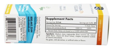 Vitamina D3 Vegan Líquido 1000 IU - 1 fl. oz. Nordic Naturals - Image 2