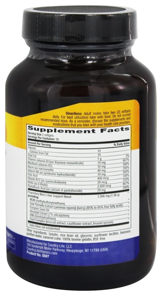 Maxi-Hair Para Homens - 60 Softgels Country Life - Imagem 2