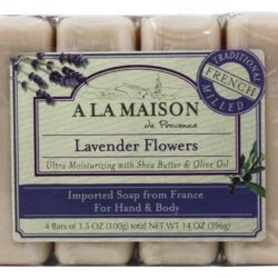 Flores lavanda francesas tradicionais do alfazema do bloco do valor do sabão de barra - 4 Barras A La Maison