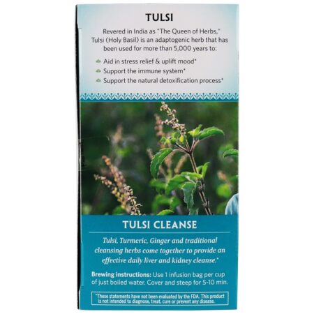 Tulsi Cleanse Tea Stressing & Detoxifying - 18 Saquinhos de Chá Organic India - Image 4