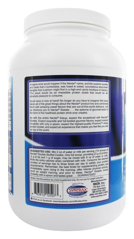 Néctar Doces Soro de leite coalhado Proteína Isolar Dobrar Recheado Biscoito - 2 lbs. Syntrax - Image 4