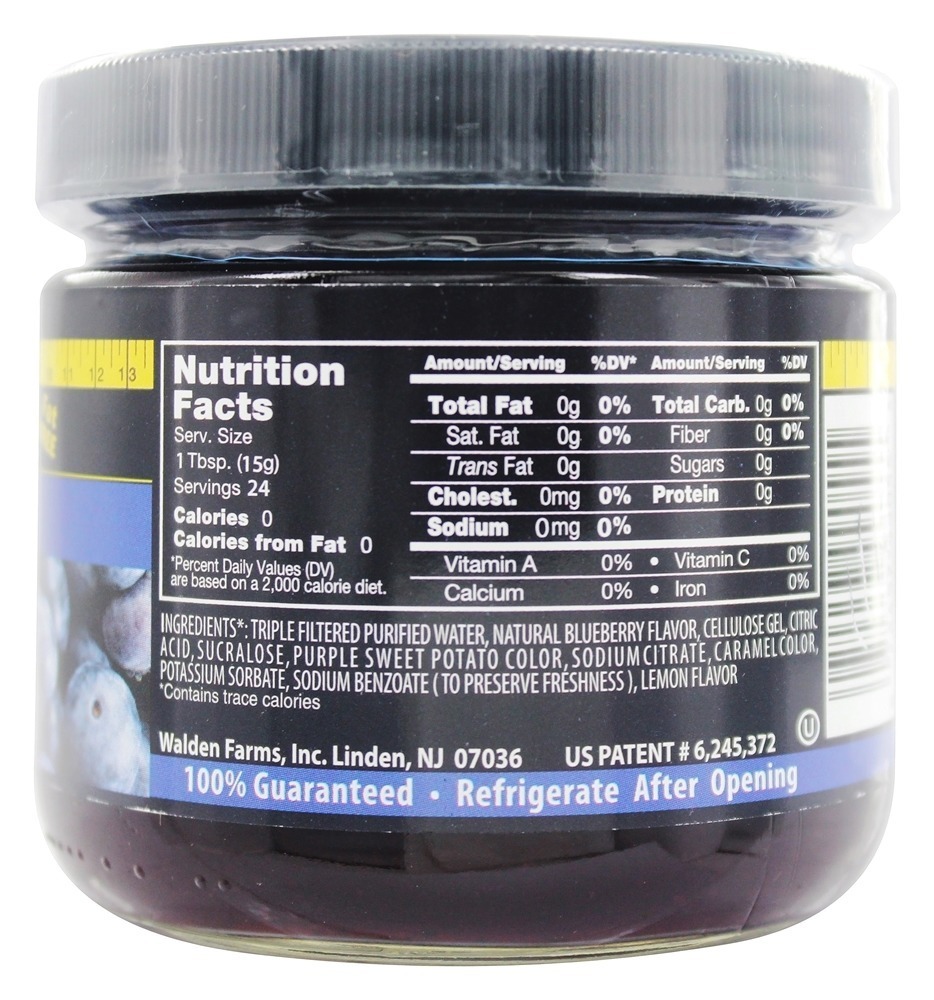 Caloria Livre Fruto Espalhar Mirtilo - 12 oz. Walden Farms - Imagem 2