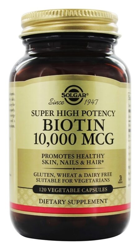 Potência Super Alta de Biotina 10000 mcg. - Cápsulas vegetarianas 120 Solgar