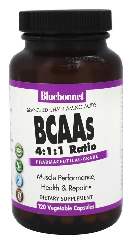 BCAAs 4:1:1 Ratio Qualidade Farmacêutica - 120 Cápsula (s) vegetal (s) Bluebonnet Nutrition