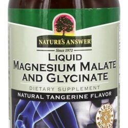 Malato de Magnésio Líquido e Sabor Natural de Tangerina Glicinato - 16 fl. oz. Nature's Answer