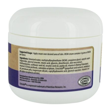 Creme MSM Suporte Para Uma Pele Saudável - 4 oz. MRM - Image 2